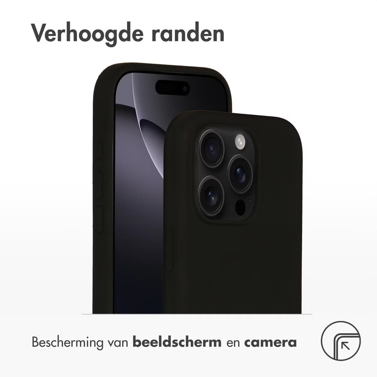 Accezz Liquid Silicone Backcover met MagSafe voor de Apple iPhone 16 Pro - Zwart