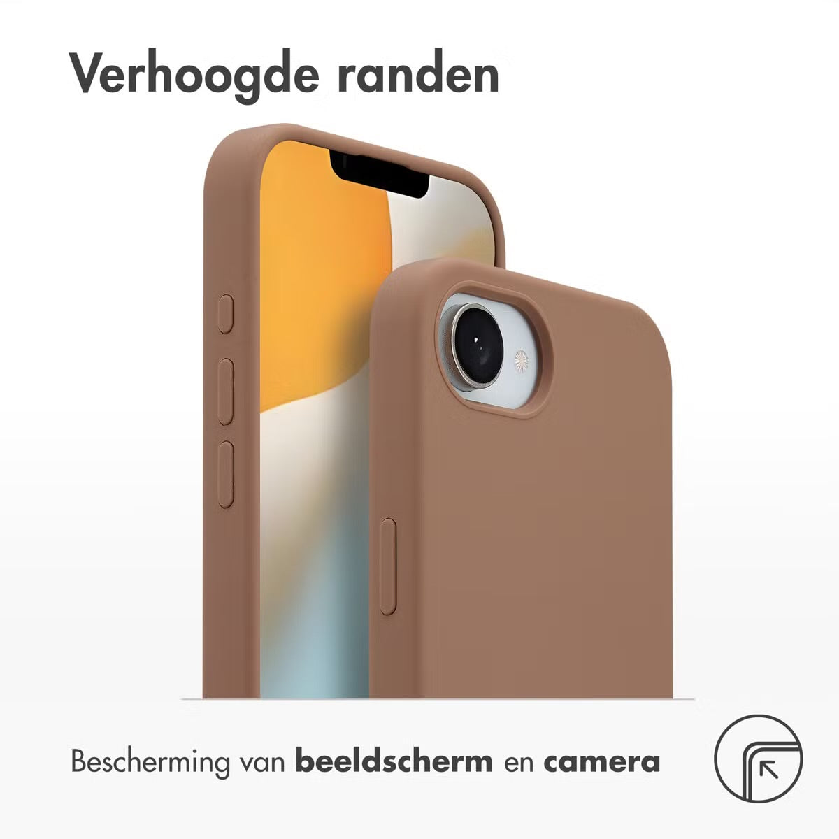 Accezz Liquid Silicone Backcover met MagSafe voor de Apple iPhone 16e - Lichtbruin