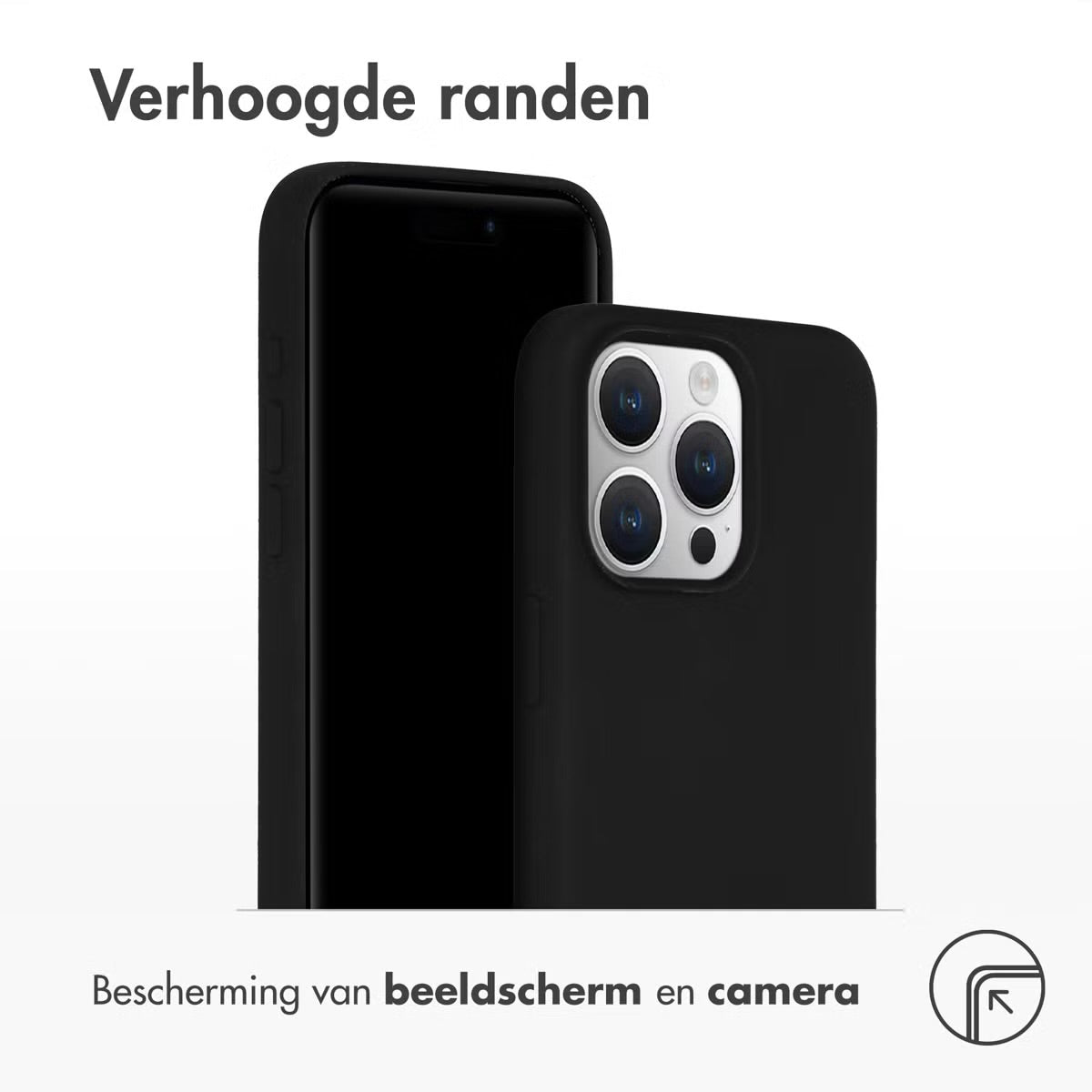 Accezz Liquid Silicone Backcover met MagSafe voor de Apple iPhone 15 Pro Max - Zwart
