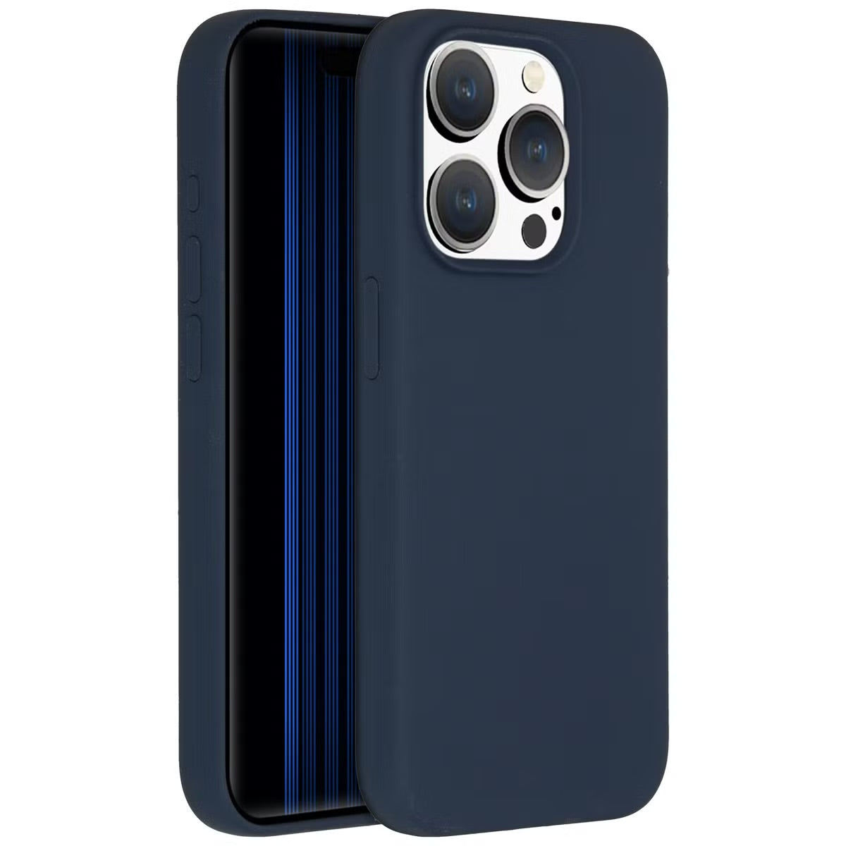 Accezz Liquid Silicone Backcover met MagSafe voor de Apple iPhone 15 Pro - Donkerblauw