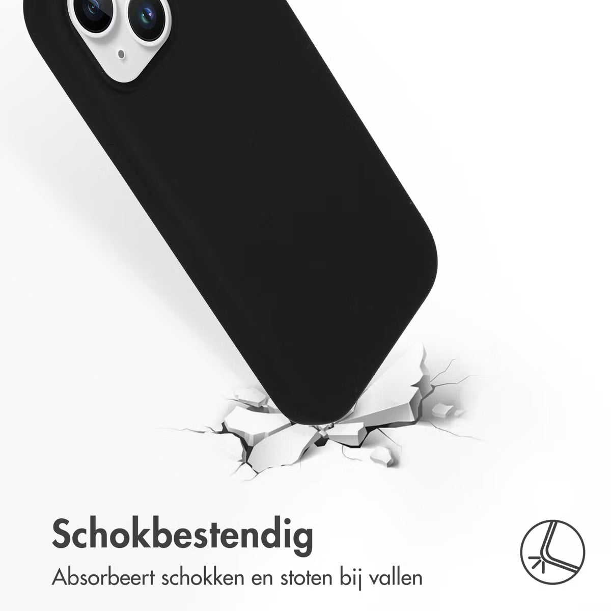 Accezz Liquid Silicone Backcover met MagSafe voor de Apple iPhone 15 - Zwart