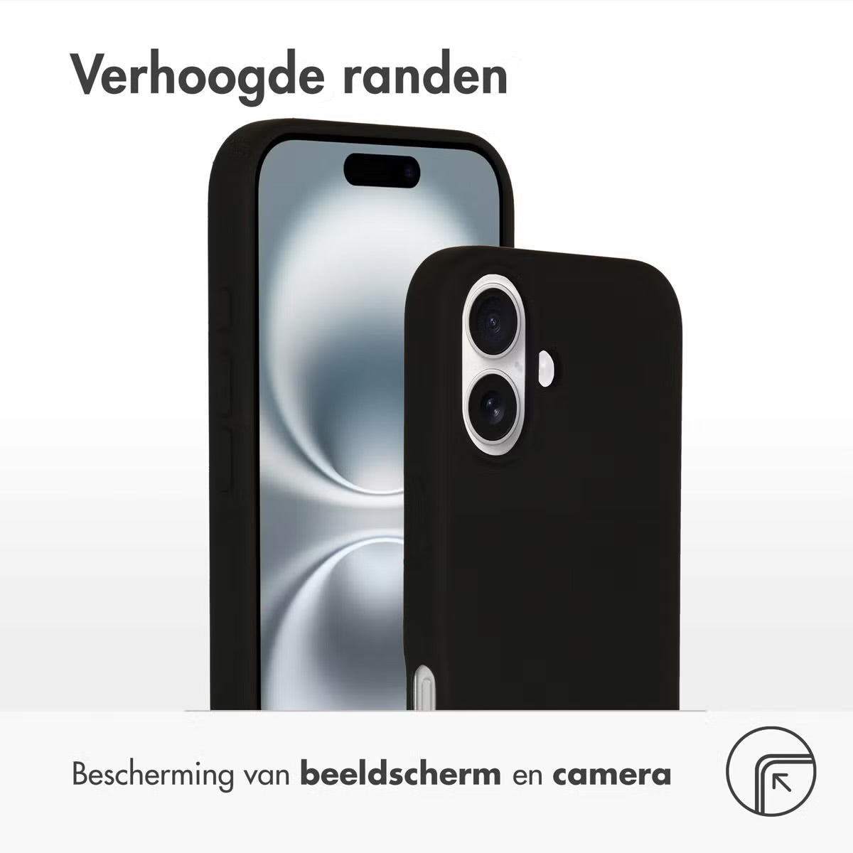 Accezz Liquid Silicone Backcover met MagSafe voor de Apple iPhone 16 - Zwart