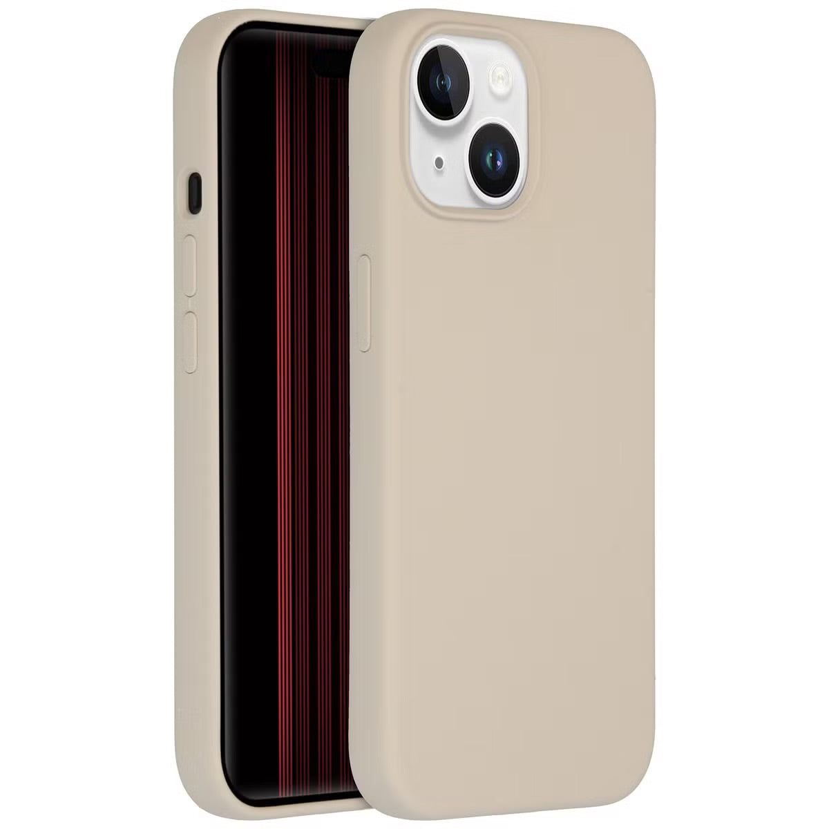 Accezz Liquid Silicone Backcover met MagSafe voor de Apple iPhone 15 - Stone