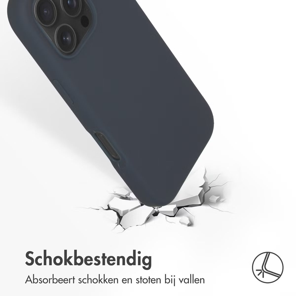Accezz Liquid Silicone Backcover met MagSafe voor de Apple iPhone 16 Pro - Donkerblauw