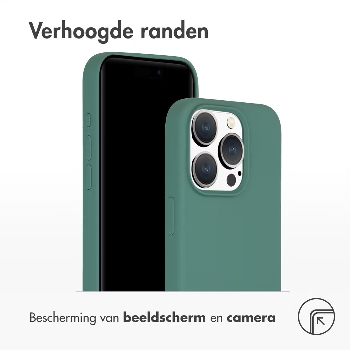 Accezz Liquid Silicone Backcover met MagSafe voor de Apple iPhone 15 Pro - Donkergroen
