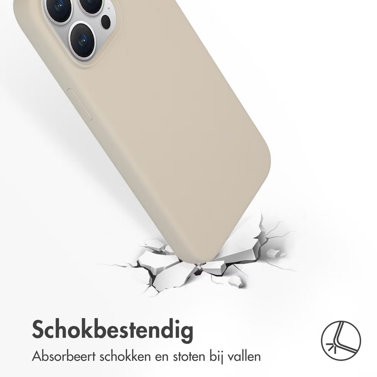 Accezz Liquid Silicone Backcover met MagSafe voor de Apple iPhone 15 Pro Max - Stone