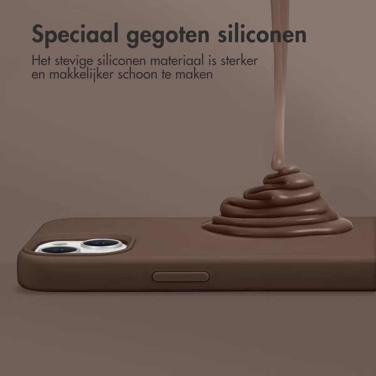 Accezz Liquid Silicone Backcover met MagSafe voor de Apple iPhone 16e - New Tea Brown