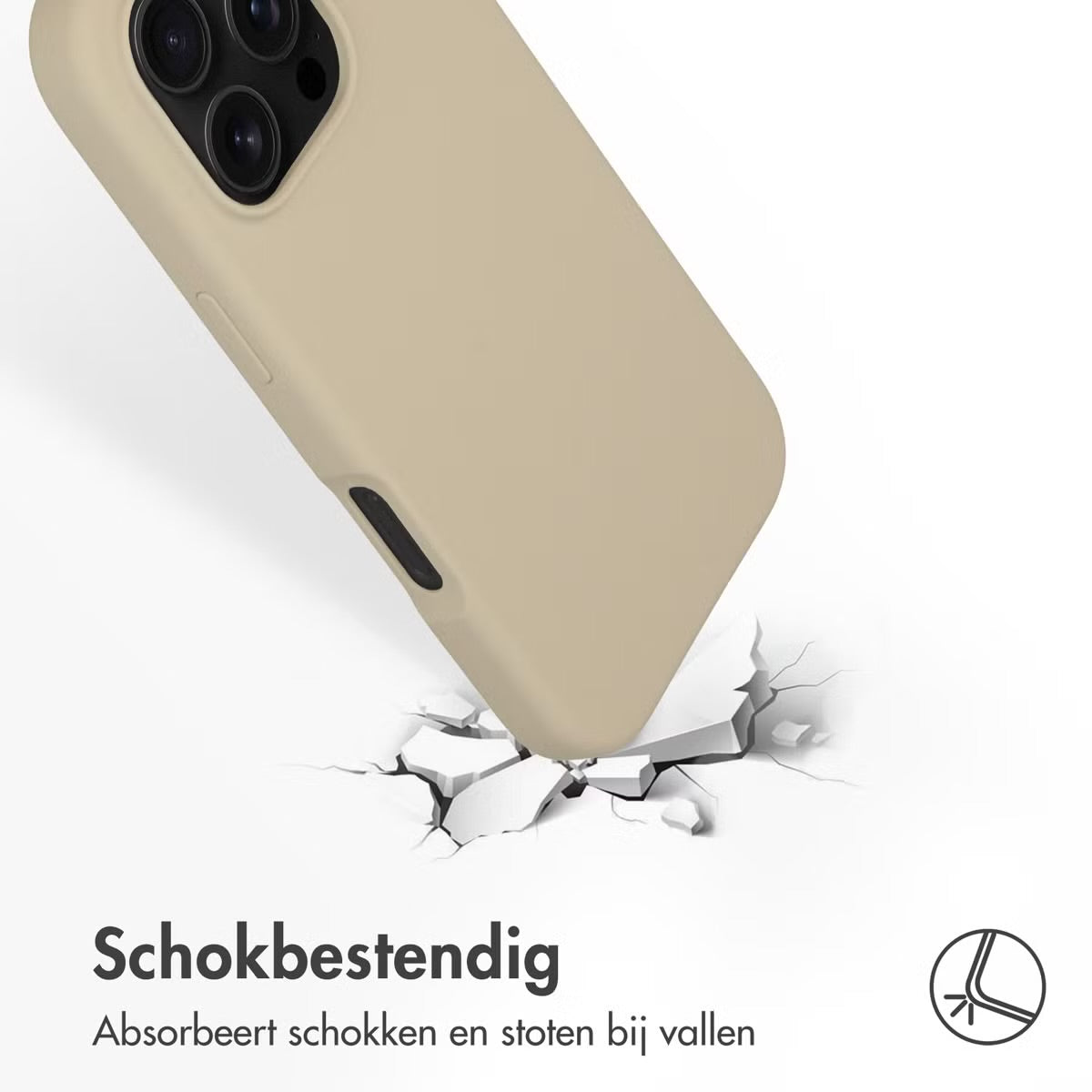 Accezz Liquid Silicone Backcover met MagSafe voor de Apple iPhone 16 Pro - Stone