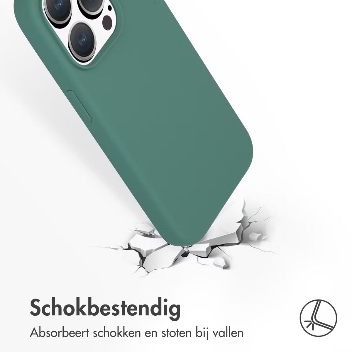 Accezz Liquid Silicone Backcover met MagSafe voor de Apple iPhone 15 Pro - Donkergroen
