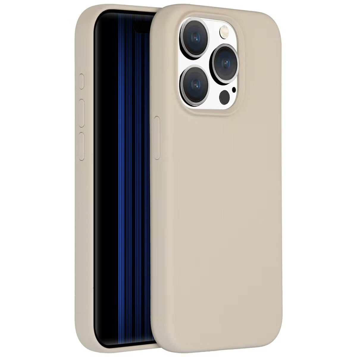 Accezz Liquid Silicone Backcover met MagSafe voor de Apple iPhone 15 Pro - Stone