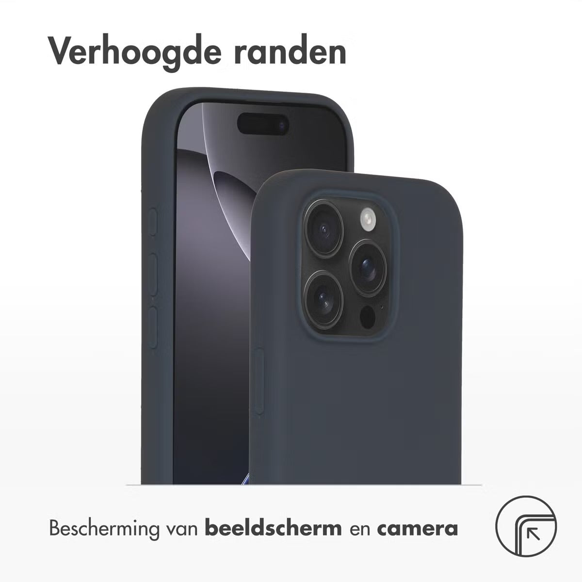 Accezz Liquid Silicone Backcover met MagSafe voor de Apple iPhone 16 Pro - Donkerblauw