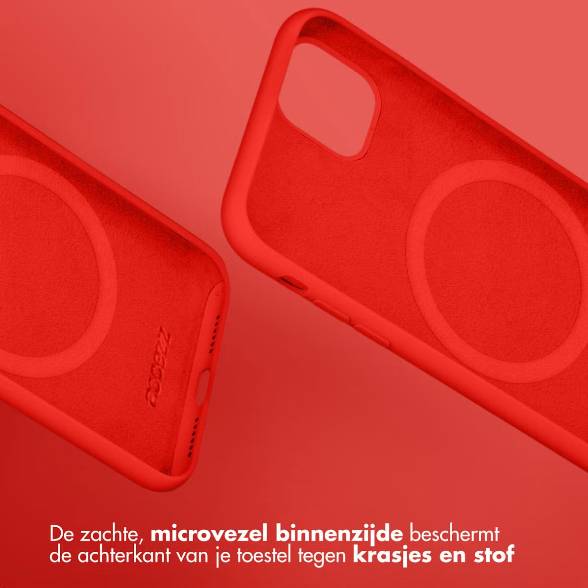 Accezz Liquid Silicone Backcover met MagSafe voor de Apple iPhone 15 Pro - Rood
