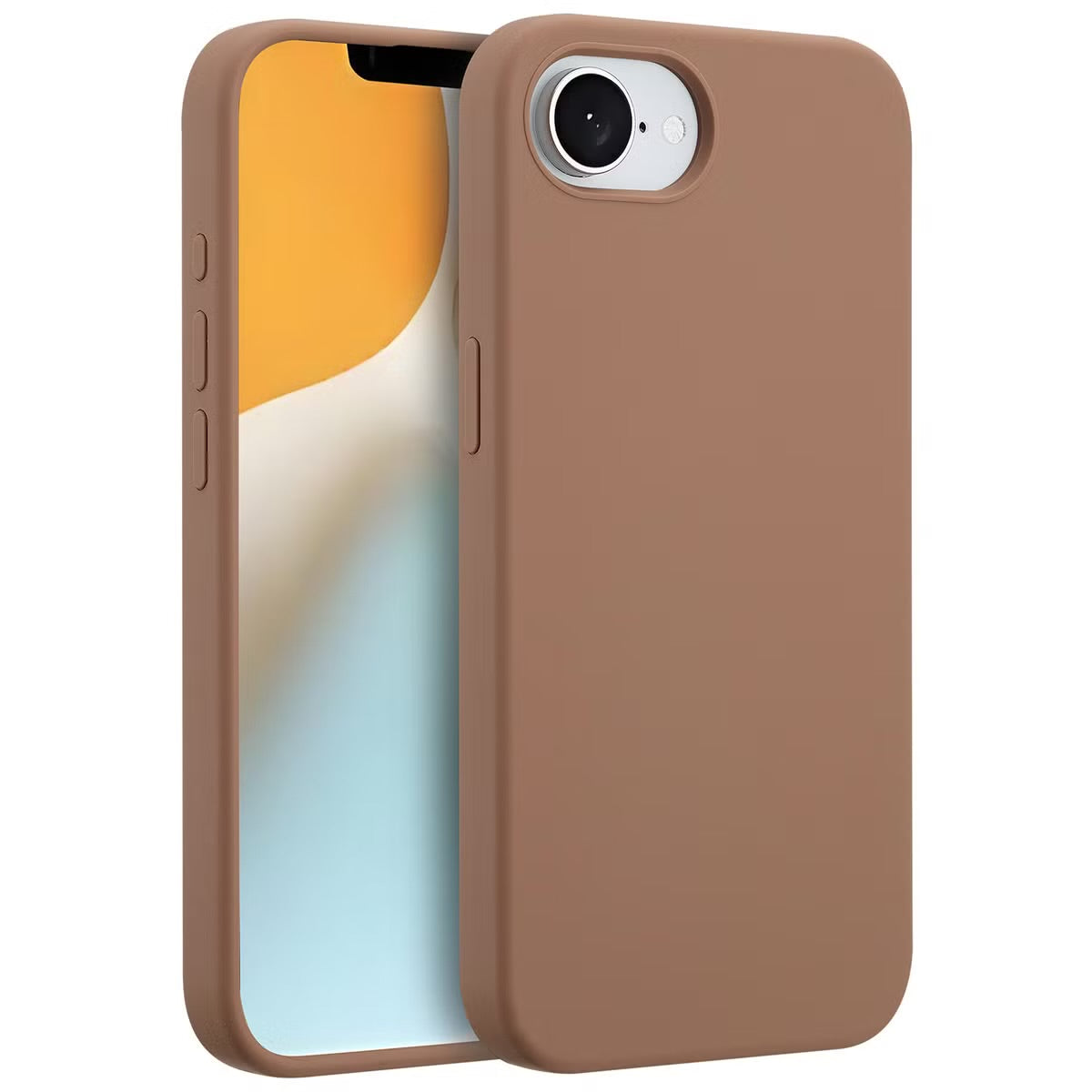 Accezz Liquid Silicone Backcover met MagSafe voor de Apple iPhone 16e - Lichtbruin
