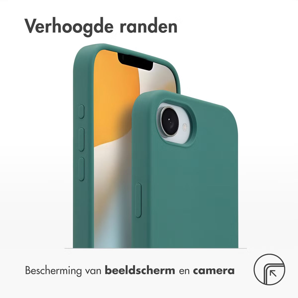 Accezz Liquid Silicone Backcover met MagSafe voor de Apple iPhone 16e - Donkergroen