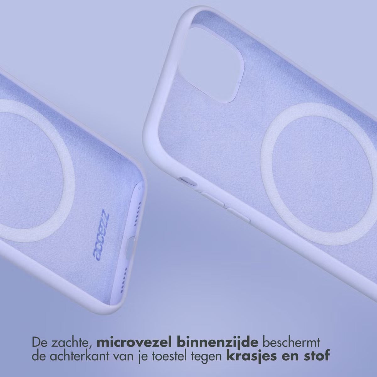 Accezz Liquid Silicone Backcover met MagSafe voor de Apple iPhone 16 - Paars