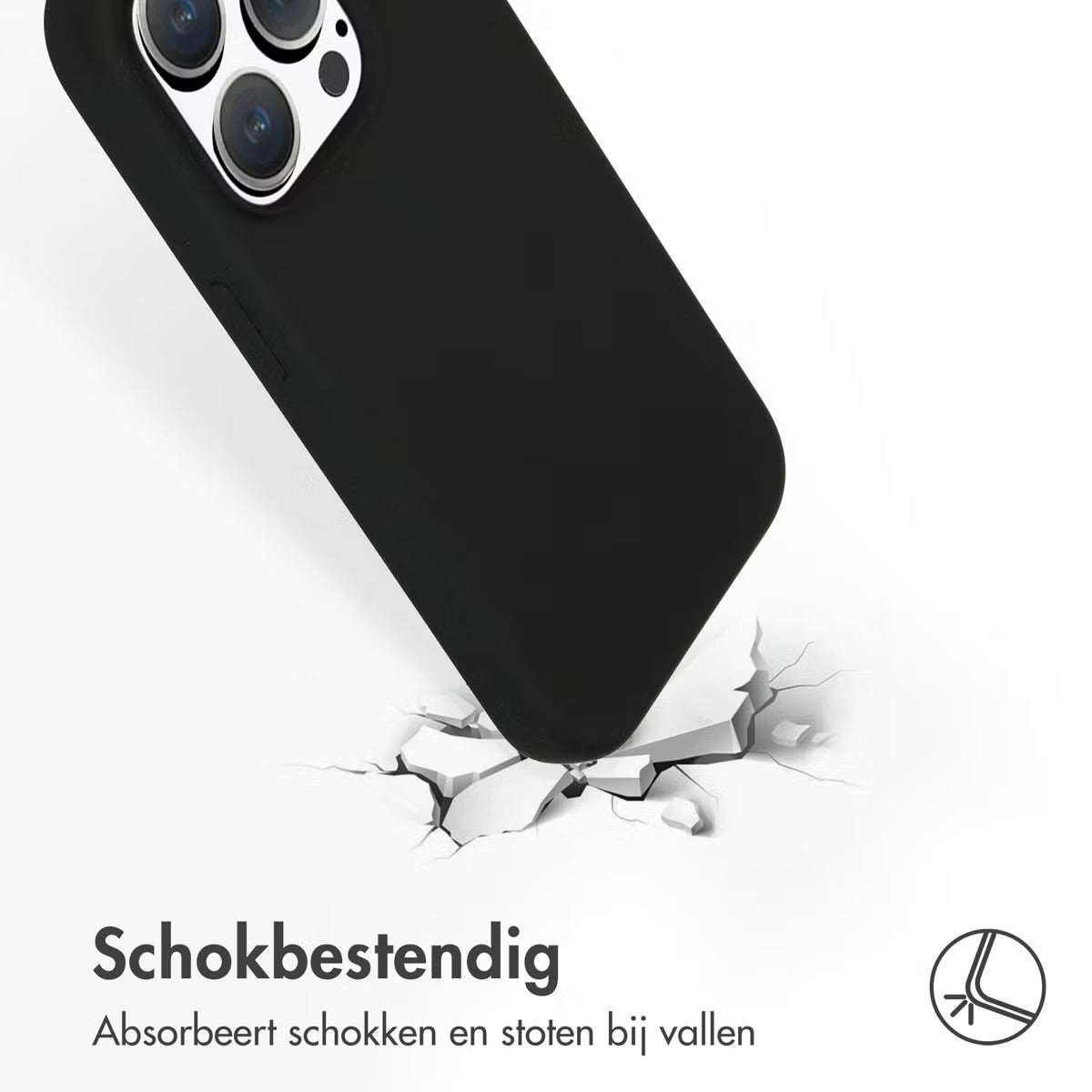 Accezz Liquid Silicone Backcover met MagSafe voor de Apple iPhone 15 Pro - Zwart