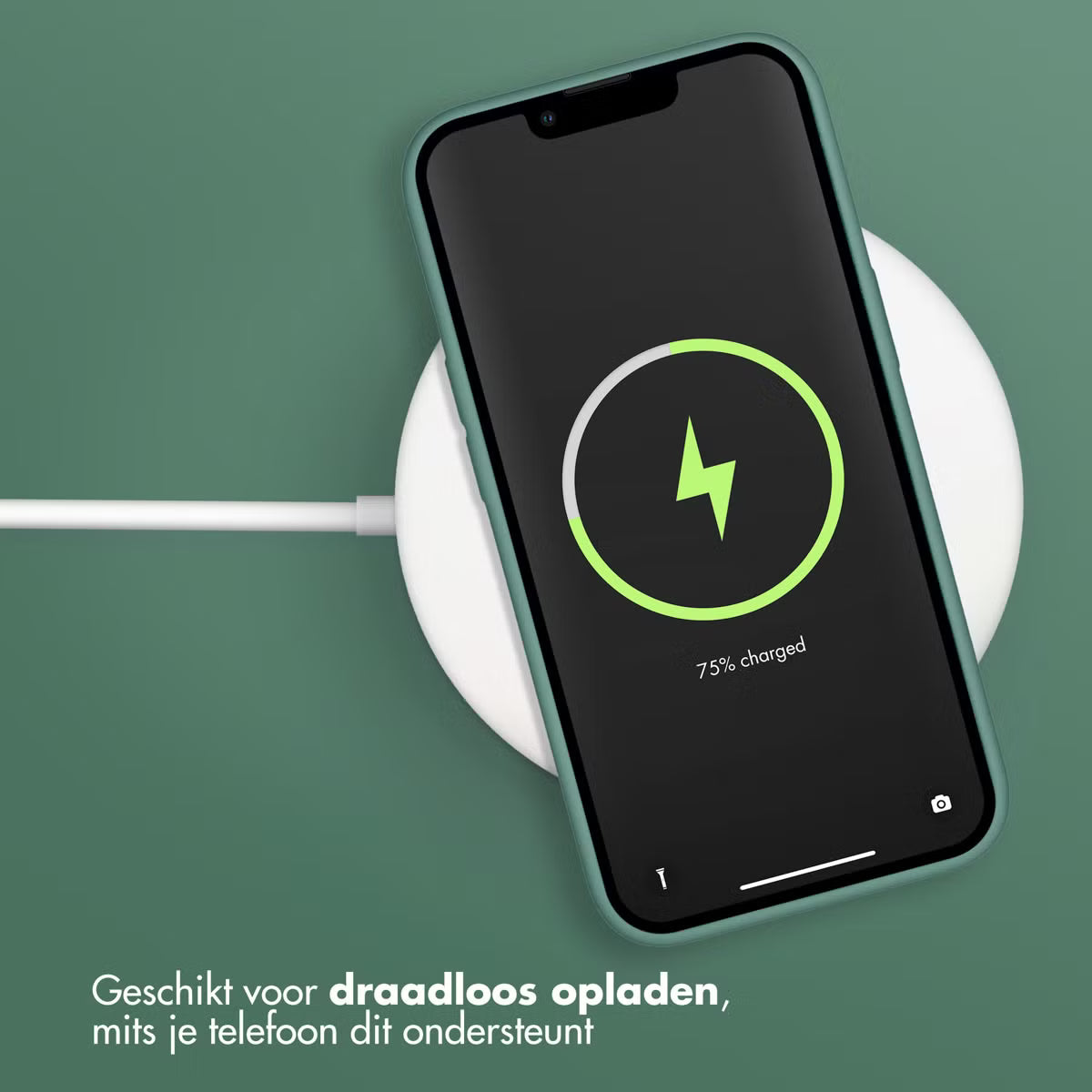 Accezz Liquid Silicone Backcover voor de Apple iPhone 14 / 13 - Donkergroen