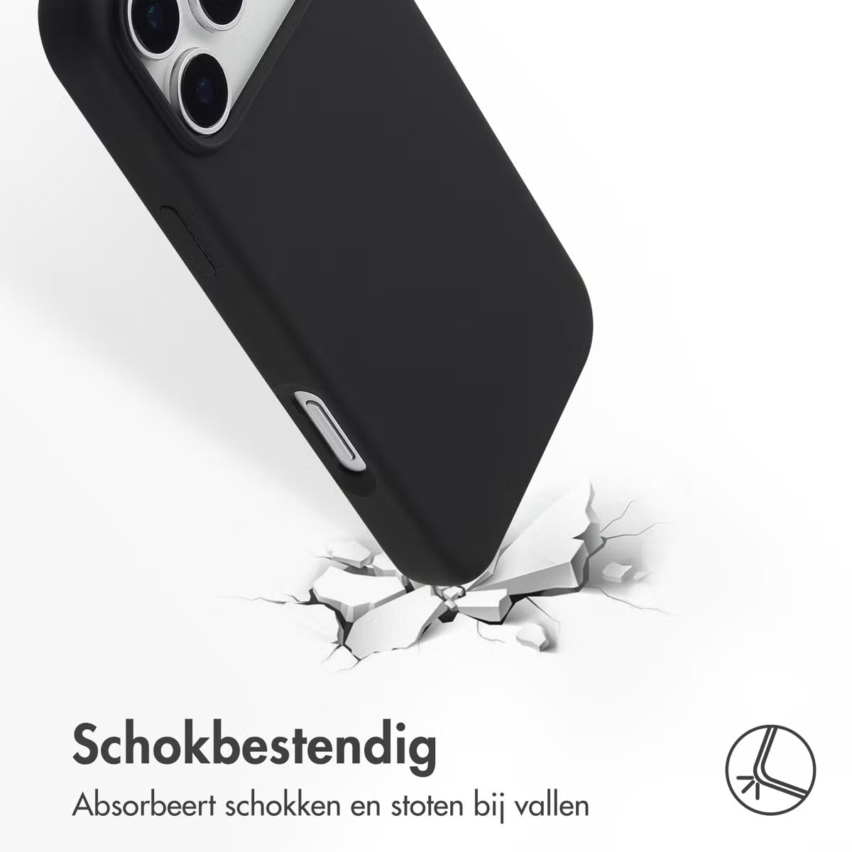 Accezz Liquid Silicone Backcover met MagSafe voor de Apple iPhone 17 Pro Max - Zwart