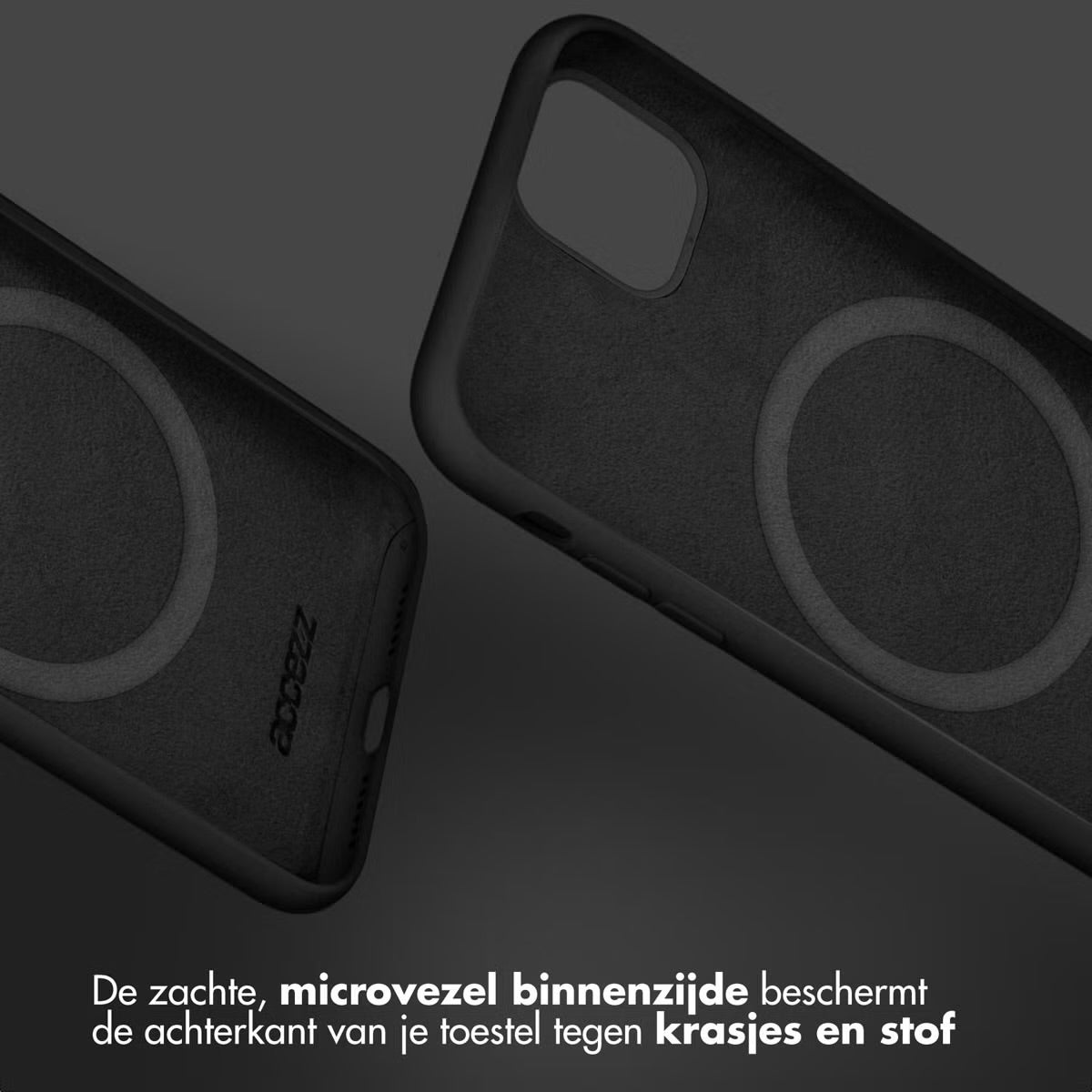 Accezz Liquid Silicone Backcover met MagSafe voor de Apple iPhone 15 Pro - Zwart