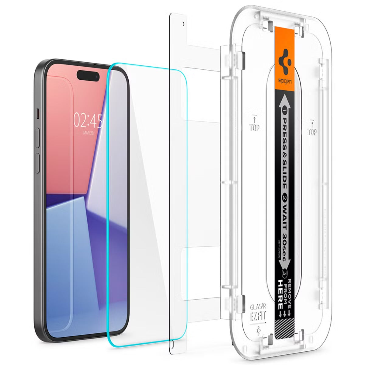 Spigen GLAStR EZ Fit Screenprotector + Applicator 2-pack voor de Apple iPhone 16 / 15