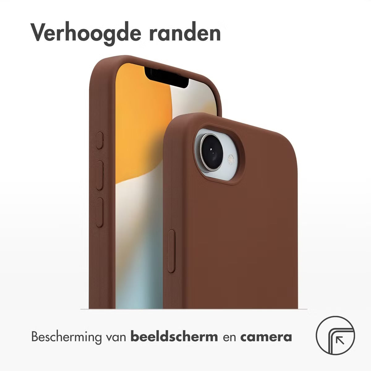 Accezz Liquid Silicone Backcover met MagSafe voor de Apple iPhone 16e - New Tea Brown