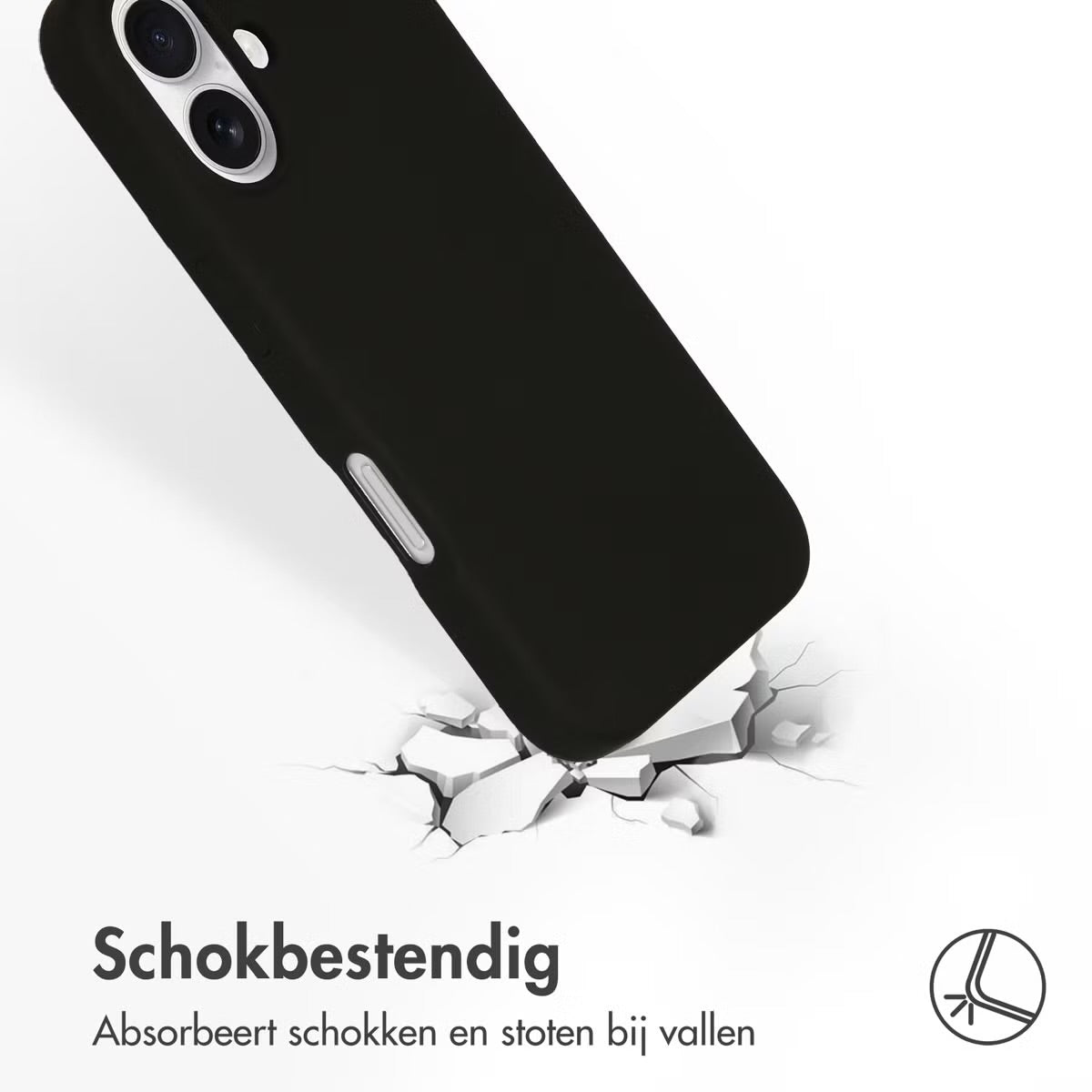 Accezz Liquid Silicone Backcover met MagSafe voor de Apple iPhone 16 - Zwart
