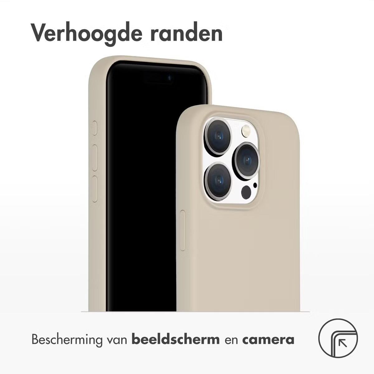 Accezz Liquid Silicone Backcover met MagSafe voor de Apple iPhone 15 Pro - Stone