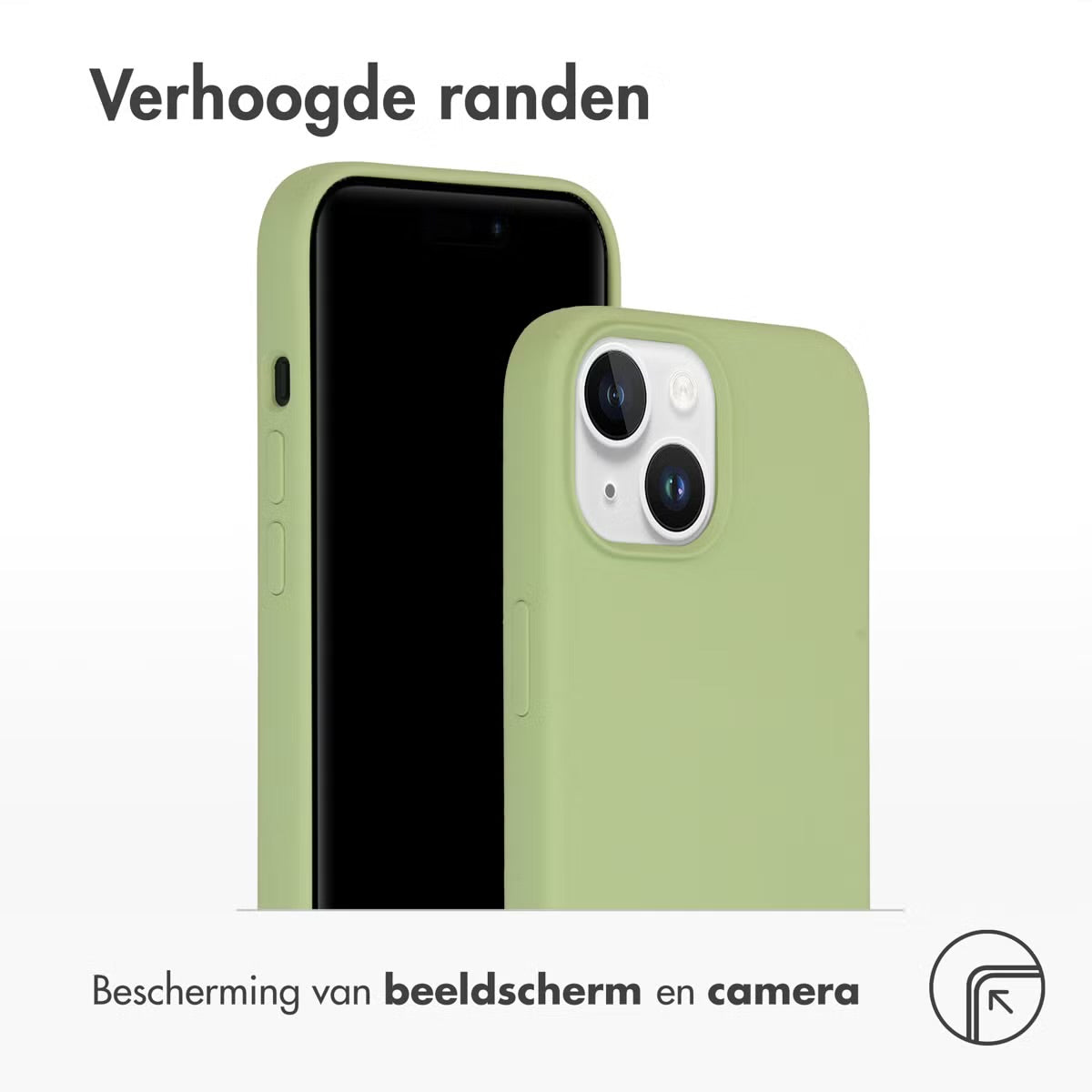 Accezz Liquid Silicone Backcover met MagSafe voor de Apple iPhone 15 - Groen