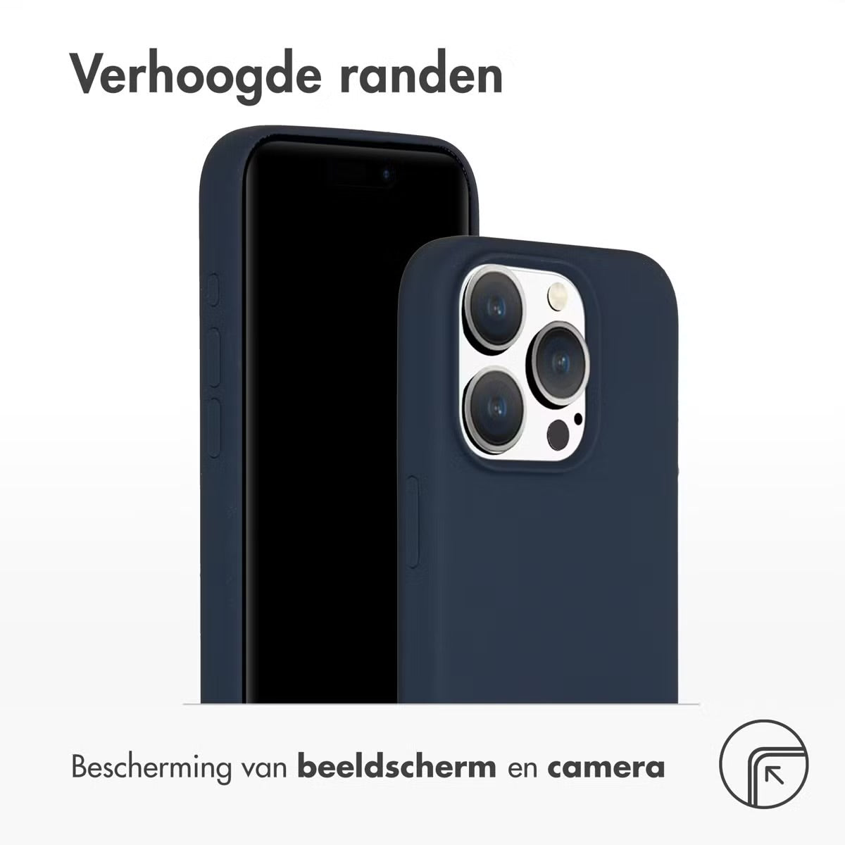 Accezz Liquid Silicone Backcover met MagSafe voor de Apple iPhone 15 Pro - Donkerblauw