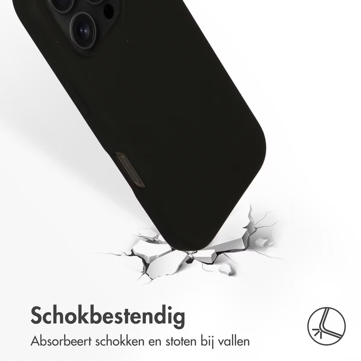 Accezz Liquid Silicone Backcover met MagSafe voor de Apple iPhone 16 Pro - Zwart