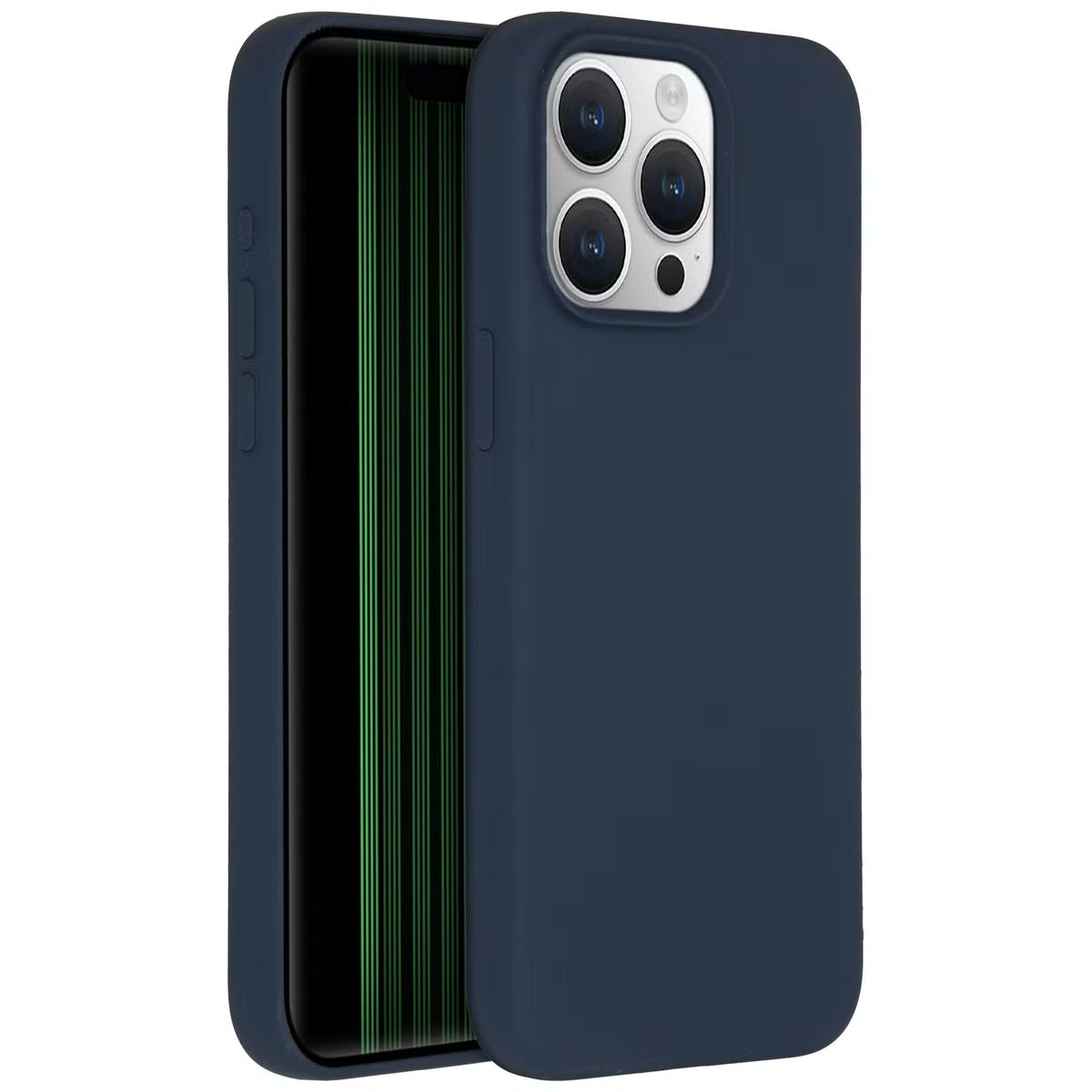 Accezz Liquid Silicone Backcover met MagSafe voor de Apple iPhone 15 Pro Max - Donkerblauw
