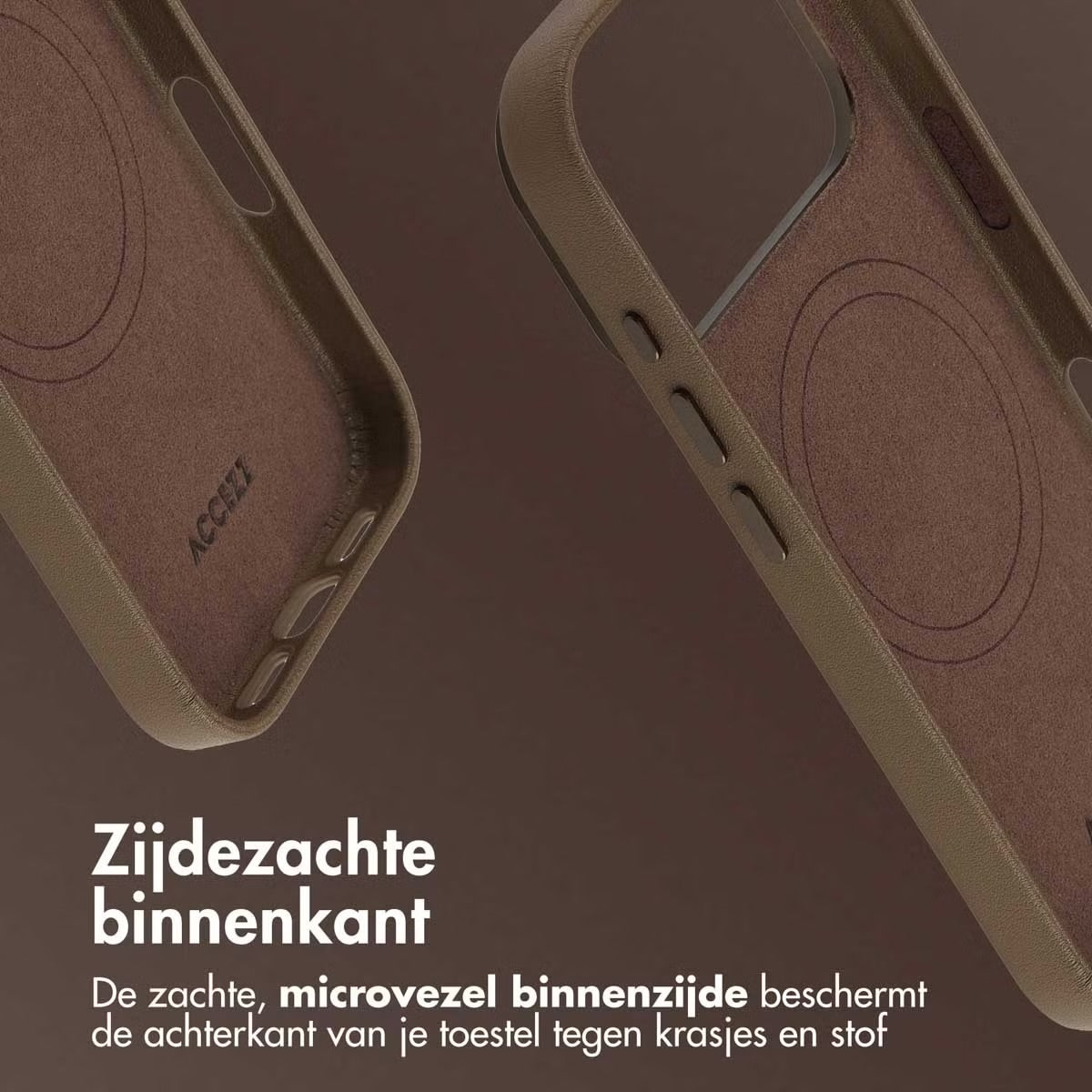 Accezz MagSafe Leather Backcover voor de Apple iPhone 17 Pro - Coffee