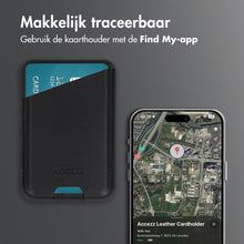Accezz Magnetische Leren Kaarthouder - Geschikt voor Apple Find My - Onyx Black
