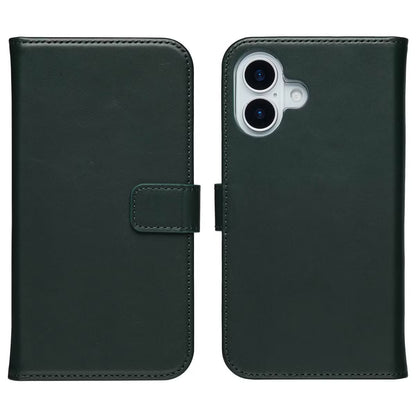Selencia Echt Leren Bookcase voor de Apple iPhone 17 - Groen