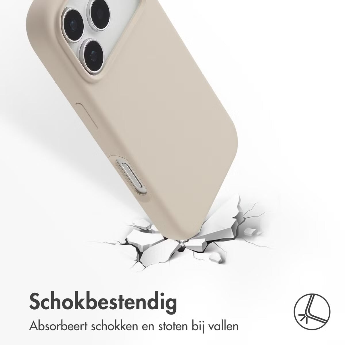 Accezz Liquid Silicone Backcover met MagSafe voor de Apple iPhone 17 Pro - Stone