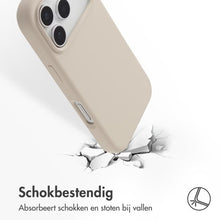 Accezz Liquid Silicone Backcover met MagSafe voor de Apple iPhone 17 Pro - Stone