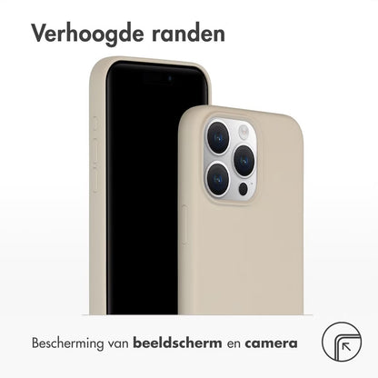 Accezz Liquid Silicone Backcover met MagSafe voor de Apple iPhone 15 Pro Max - Stone