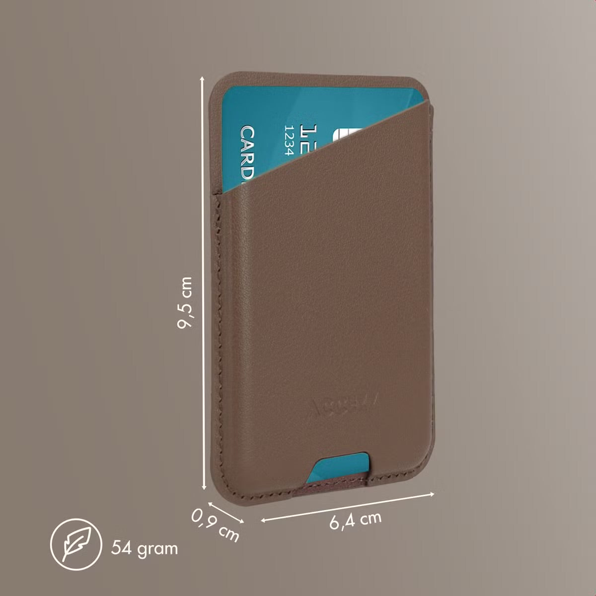 Accezz Magnetische Leren Kaarthouder - Geschikt voor Apple Find My - Coffee Brown