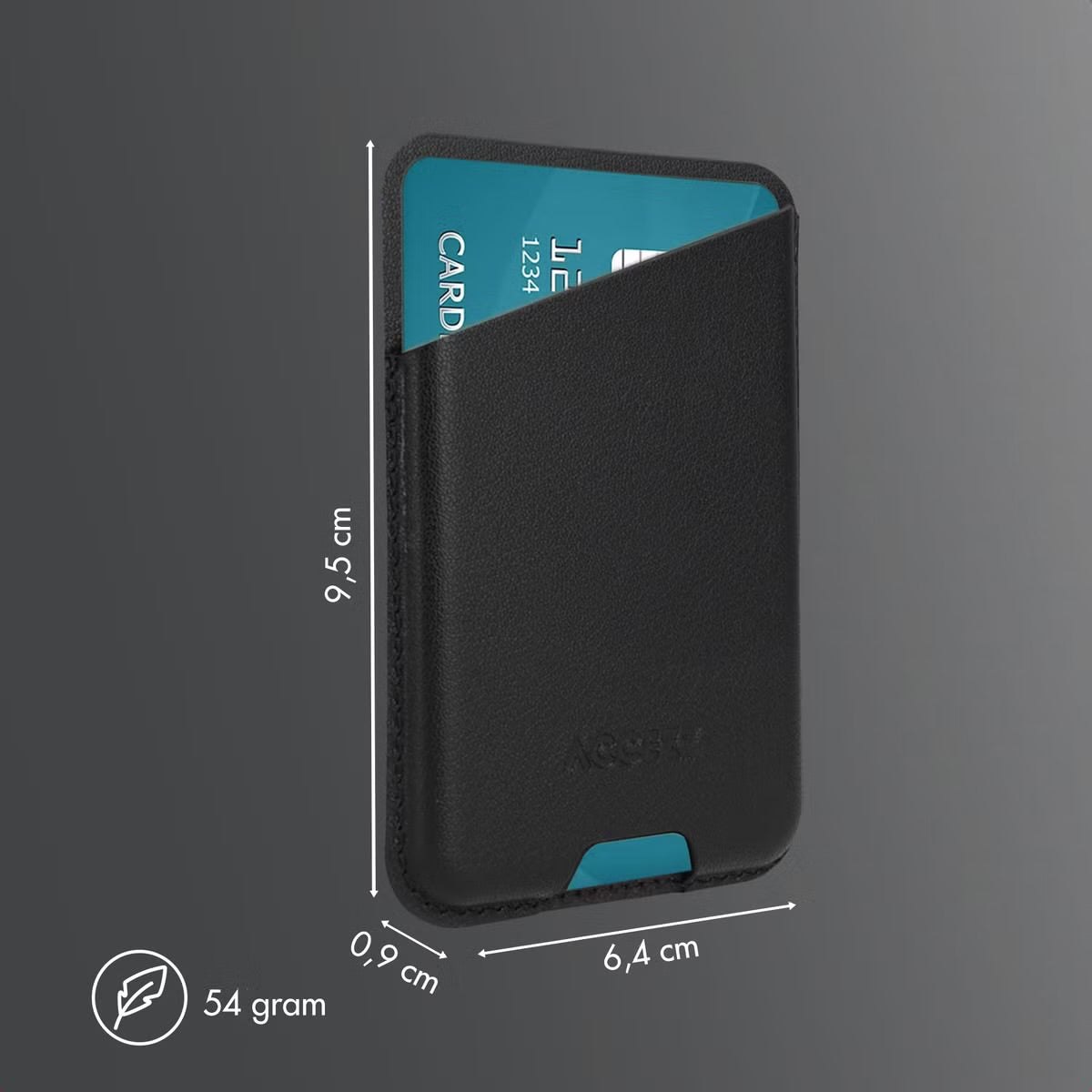 Accezz Magnetische Leren Kaarthouder - Geschikt voor Apple Find My - Onyx Black