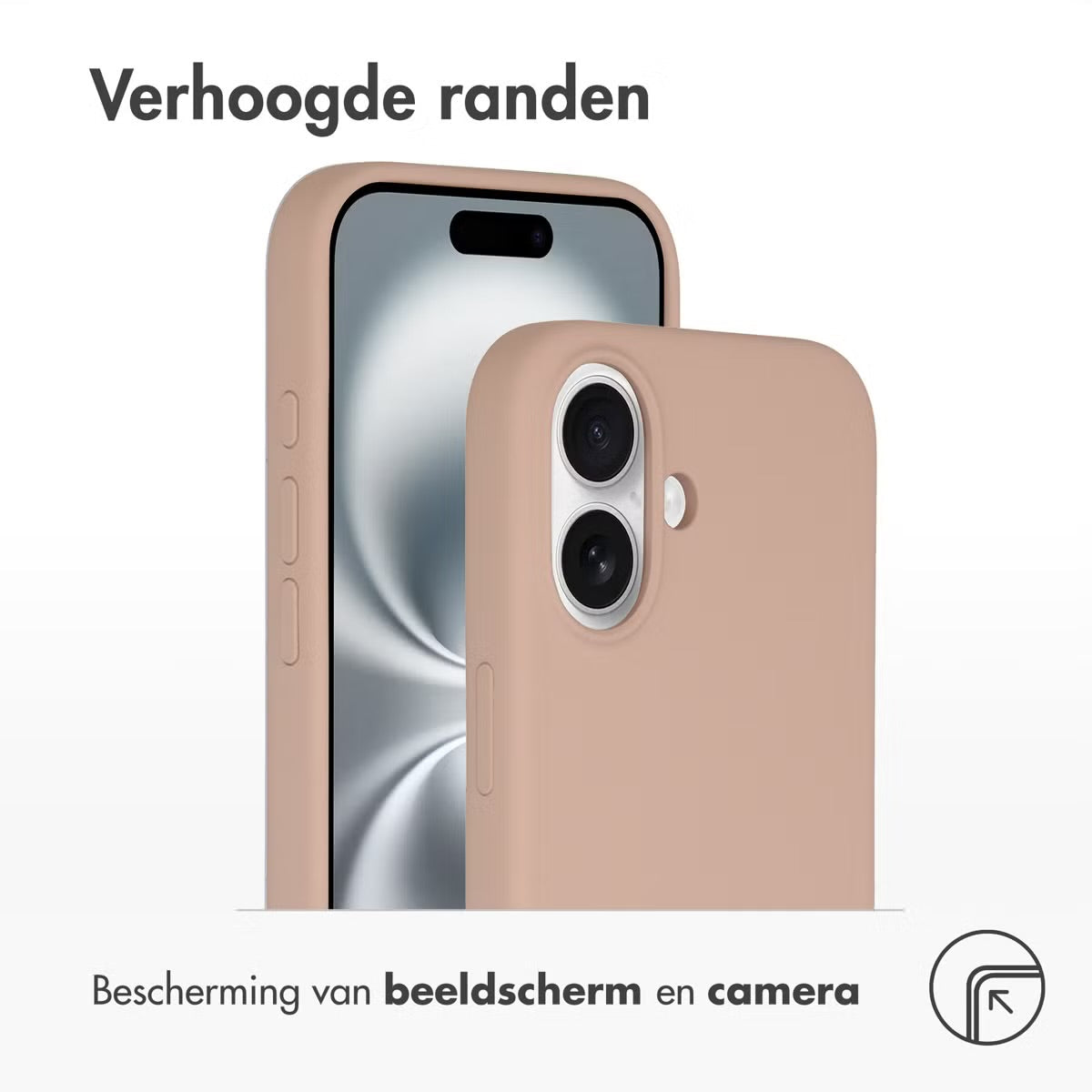 Accezz Liquid Silicone Backcover met MagSafe voor de Apple iPhone 16 - Roze