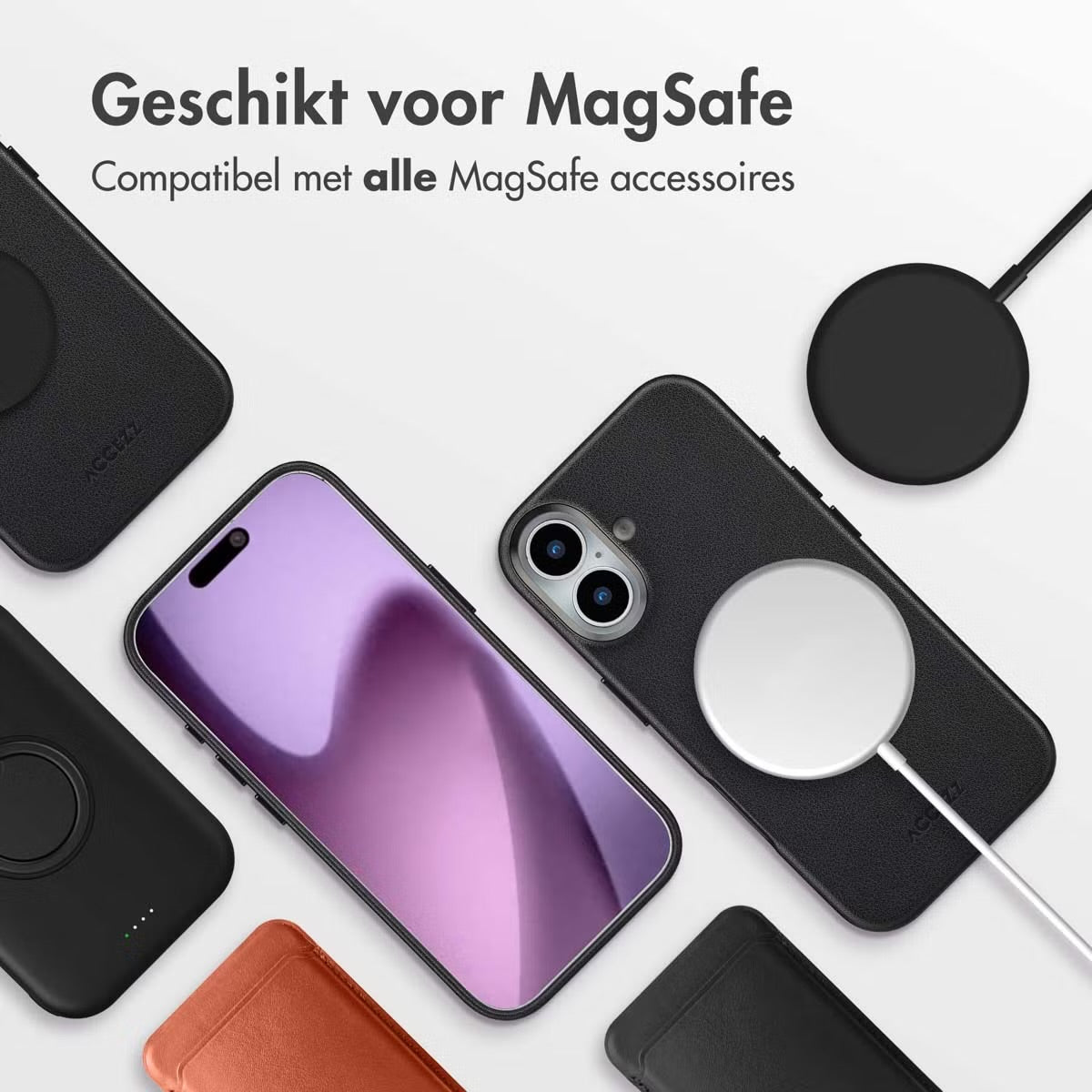 Accezz MagSafe Leather Backcover voor de Apple iPhone 17 - Cedar Green