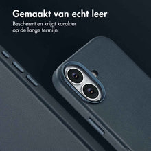 Accezz MagSafe Leather Backcover voor de Apple iPhone 17 - Nightfall Blue