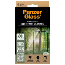 PanzerGlass Matrix Recycled Ultra-Wide Fit Anti-Bacterial Screenprotector incl. applicator voor de Apple iPhone 16