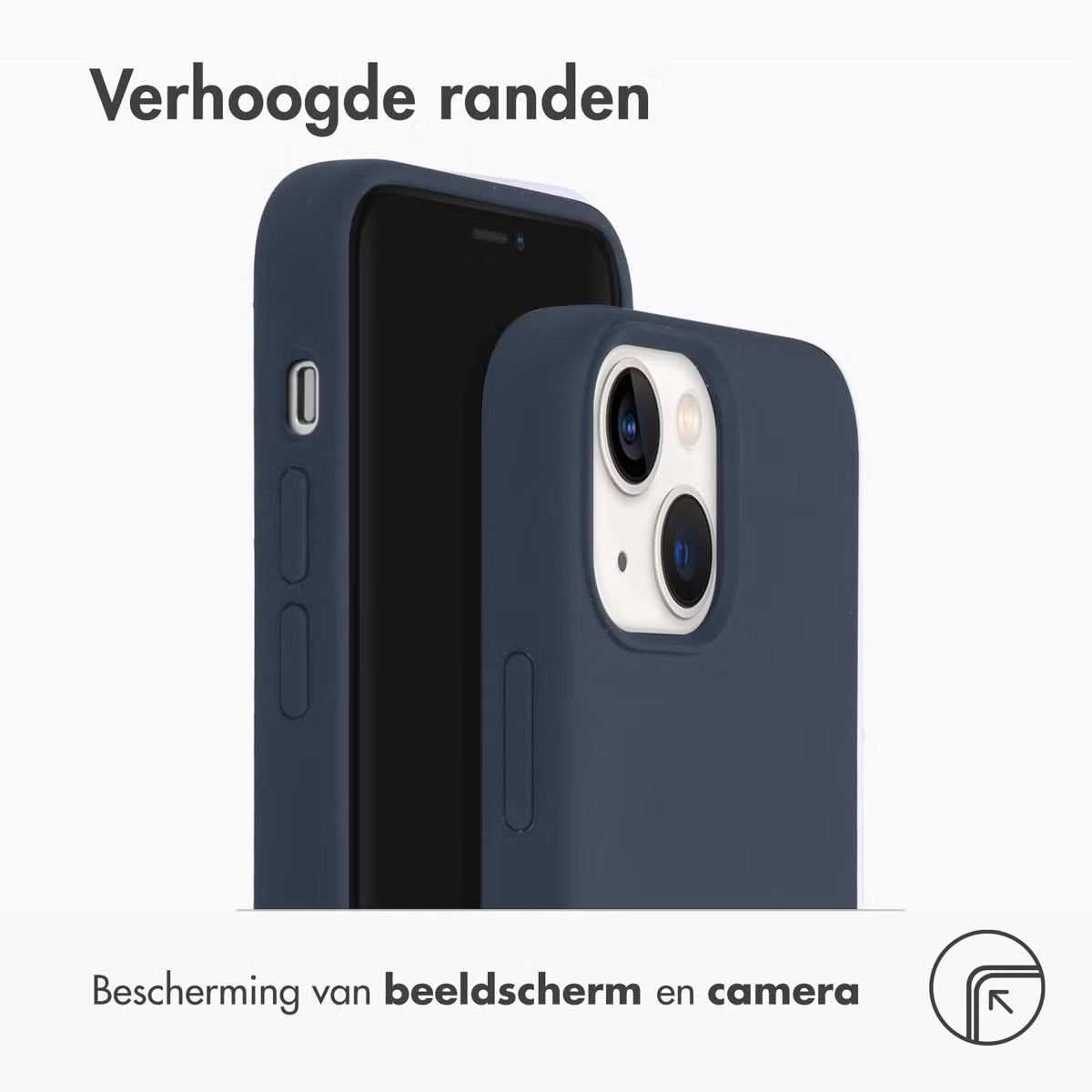 Accezz Liquid Silicone Backcover met MagSafe voor de iPhone 13 Mini - Donkerblauw