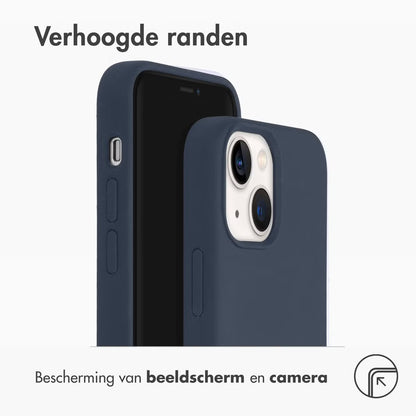 Accezz Liquid Silicone Backcover met MagSafe voor de iPhone 13 Mini - Donkerblauw