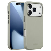 Accezz MagSafe Leather Backcover voor de Apple iPhone 17 Pro - Lichtgrijs