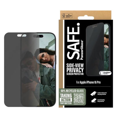 SAFE by PanzerGlass Privacy Screenprotector Ultra Wide Fit met applicator voor de Apple iPhone 16 Pro