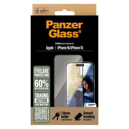 PanzerGlass EyeScreenprotector Ultra Wide Fit met applicator voor de Apple iPhone 16