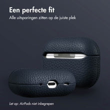Accezz Echt Leren Case voor de Apple AirPods Pro 2 - Donkerblauw