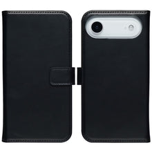 Selencia Echt Leren Bookcase voor de Apple iPhone Air - Zwart
